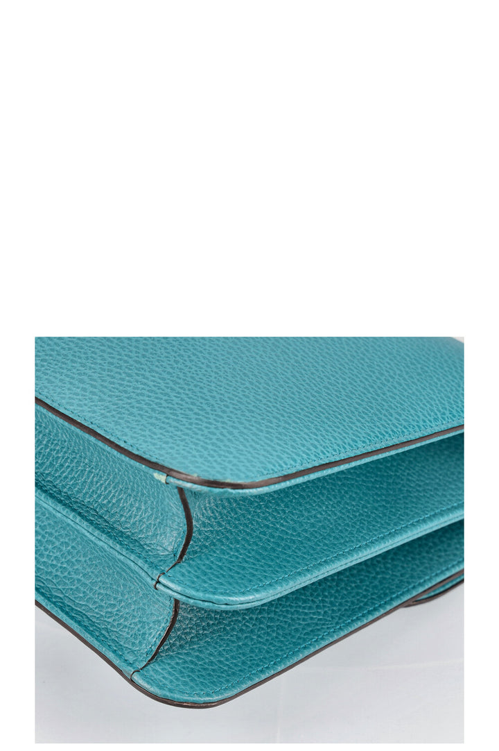 GUCCI Sac à bandoulière entrelacé Medium Turquoise