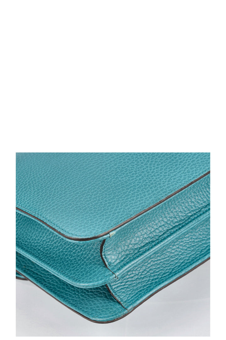 GUCCI Sac à bandoulière entrelacé Medium Turquoise