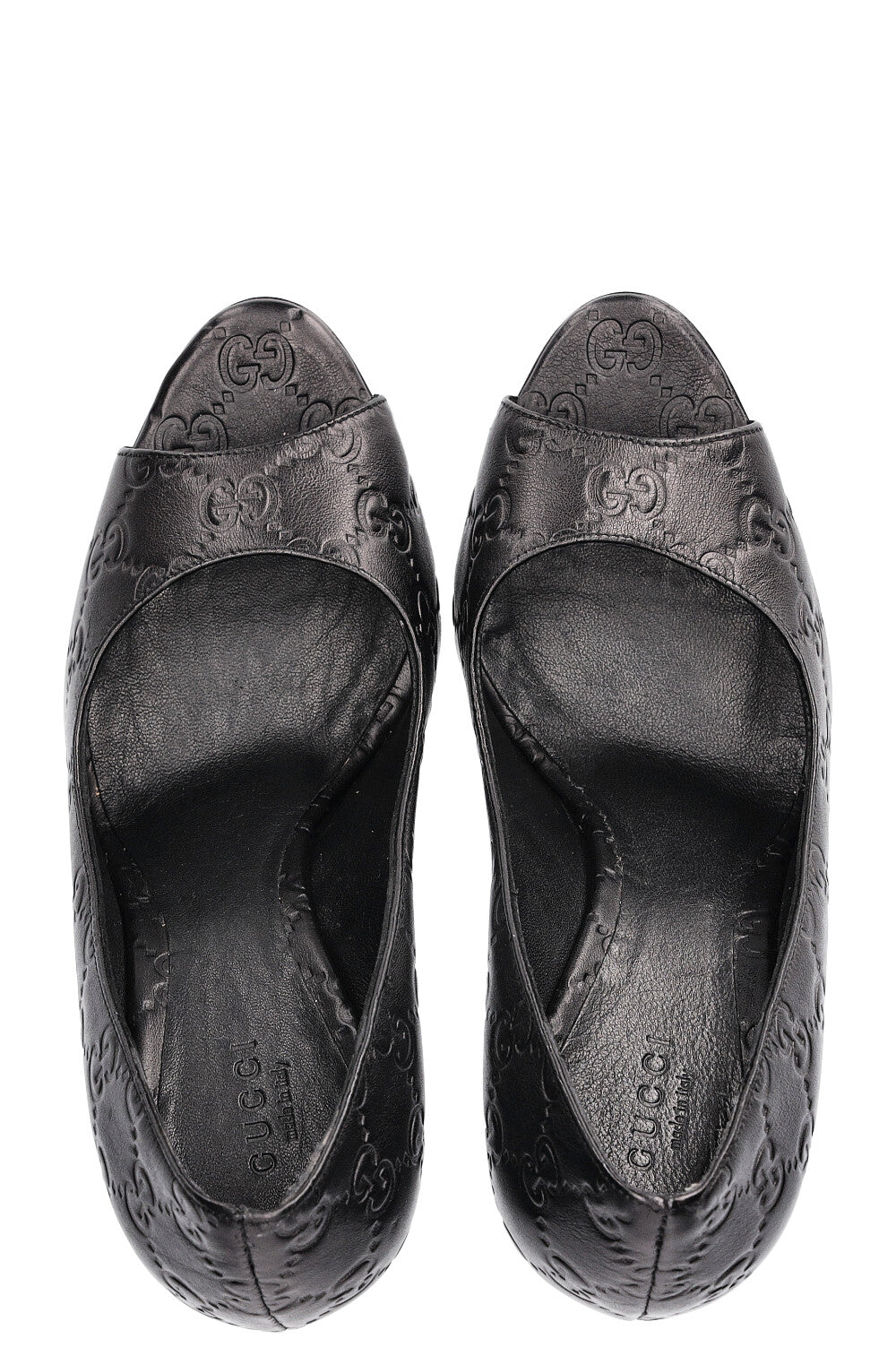 GUCCI Guccissima Peep Toes Noir