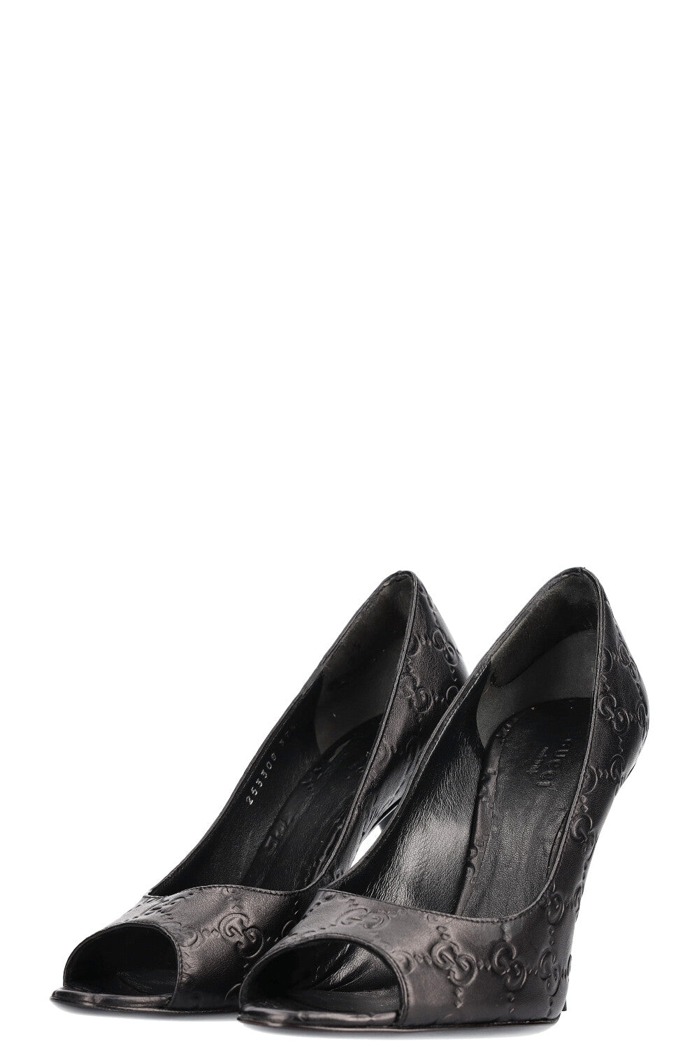 GUCCI Guccissima Peep Toes Noir