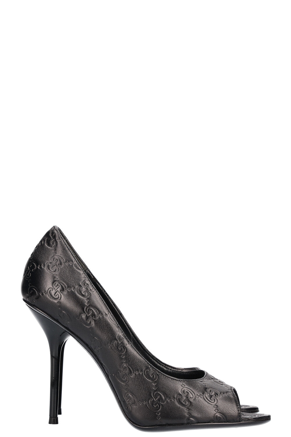 GUCCI Guccissima Peep Toes Noir