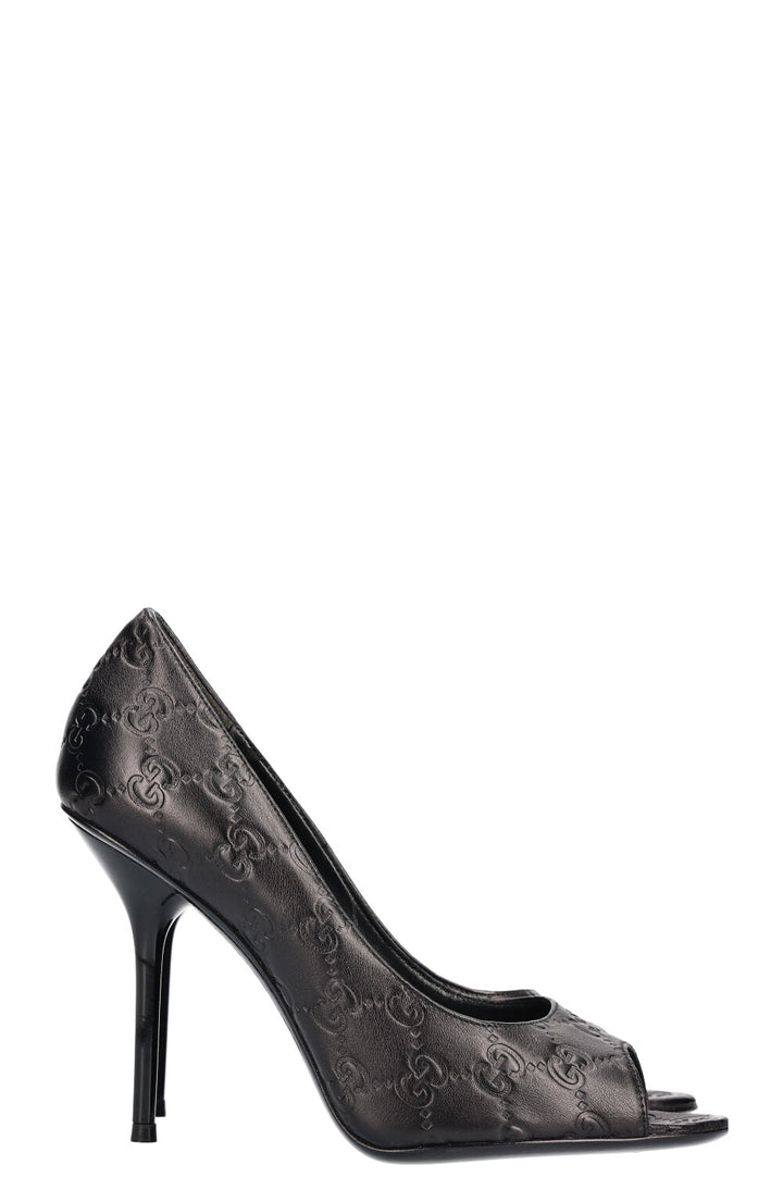GUCCI Guccissima Peep Toes Noir