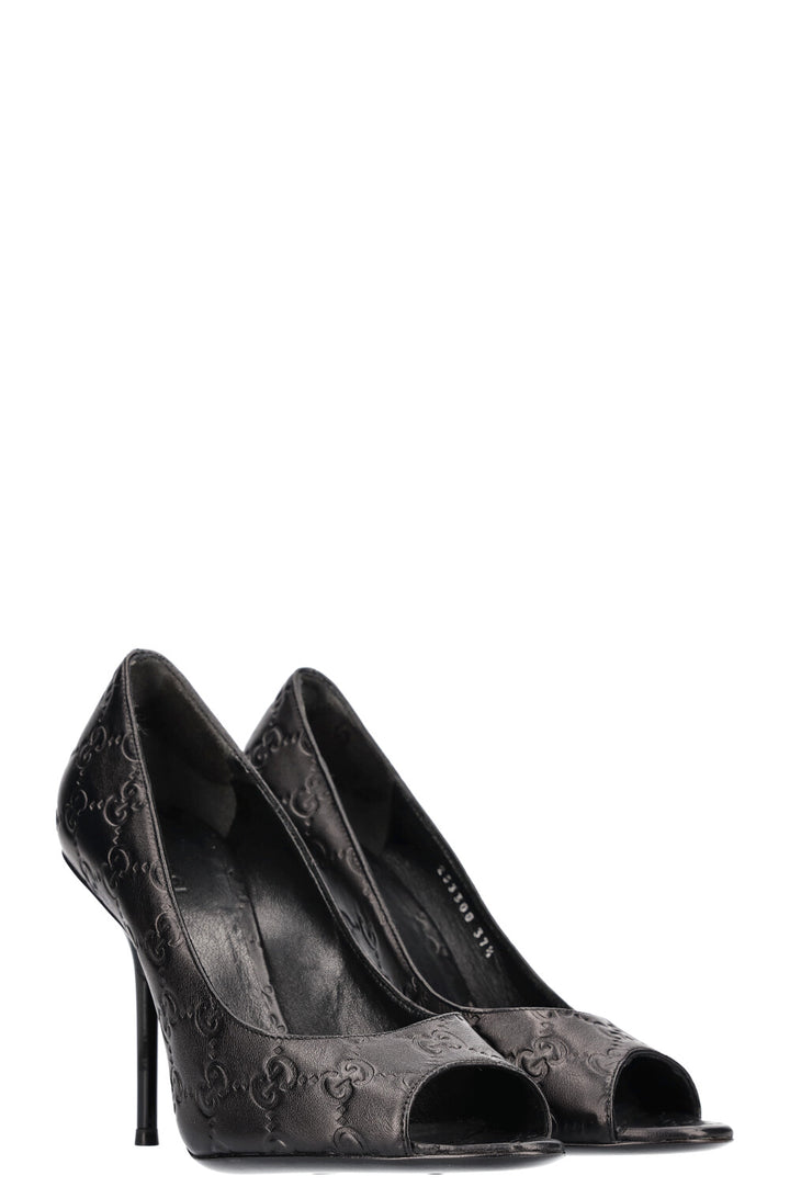 Gucci Guccissima Peep Toe's Black 