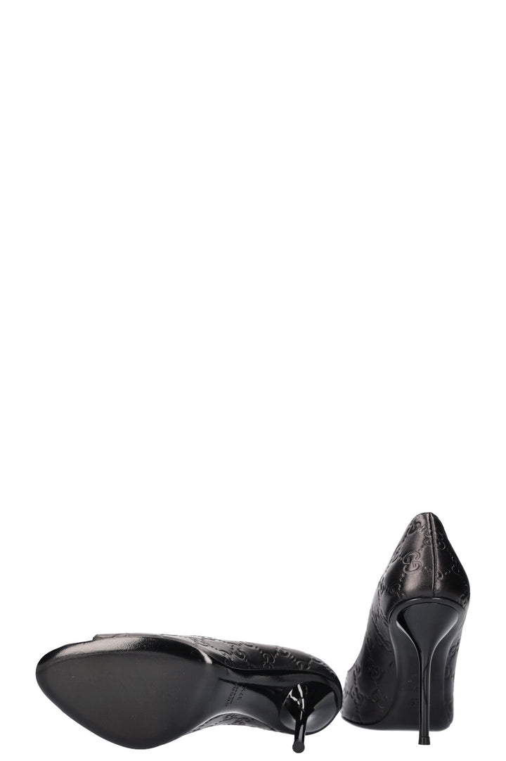 GUCCI Guccissima Peep Toes Noir