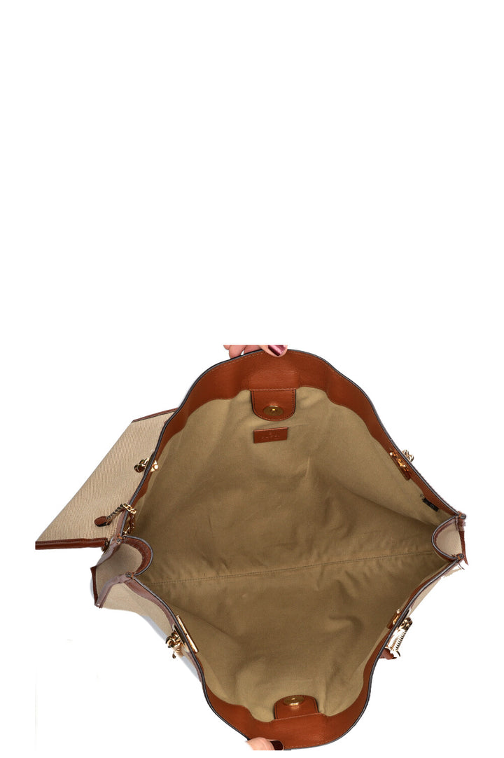 GUCCI Rajah Tote Canvas Beige