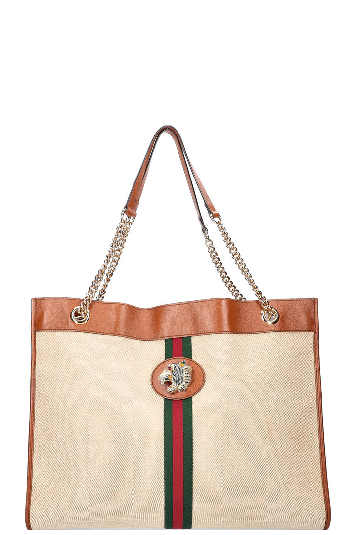 GUCCI Rajah Tote Canvas Beige