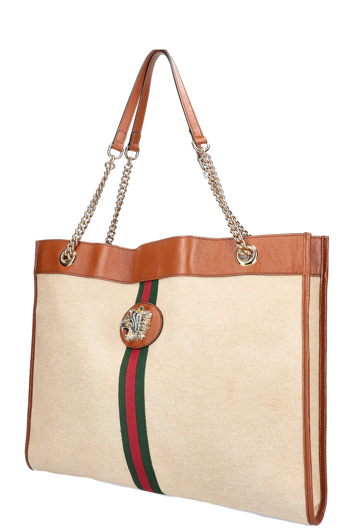 GUCCI Rajah Tote Canvas Beige