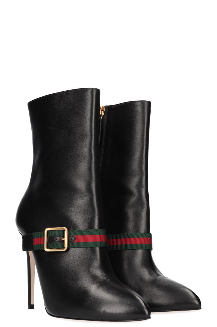 Gucci Buckle Ankle Boots Black