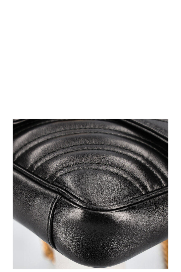 GUCCI Marmont Chain Belt Bag Black