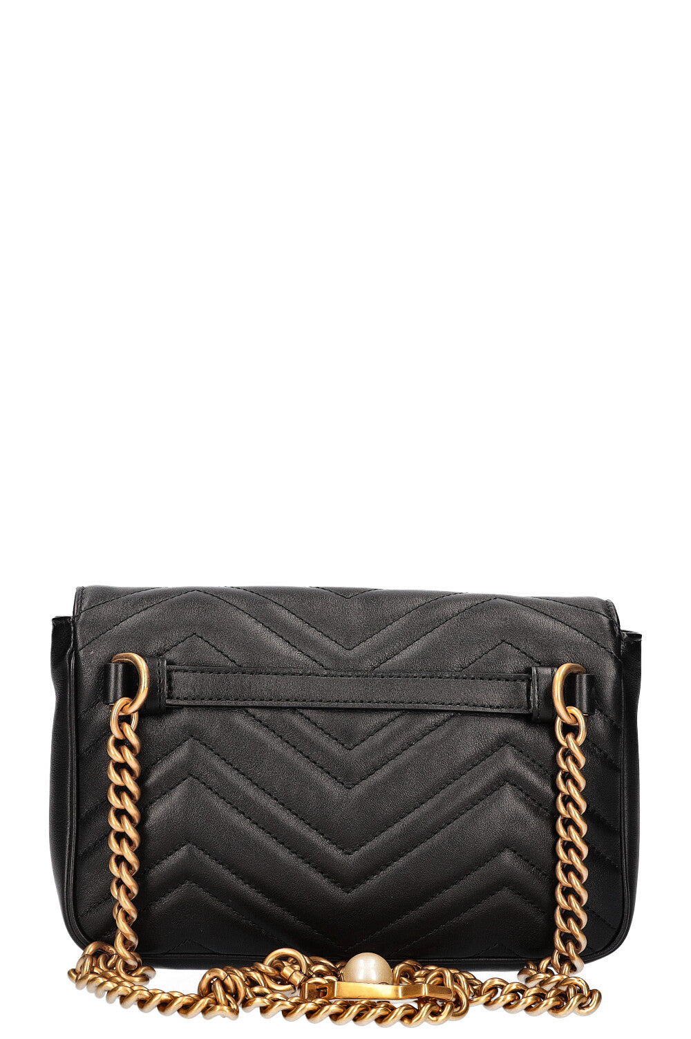 GUCCI Marmont Chain Belt Bag Black