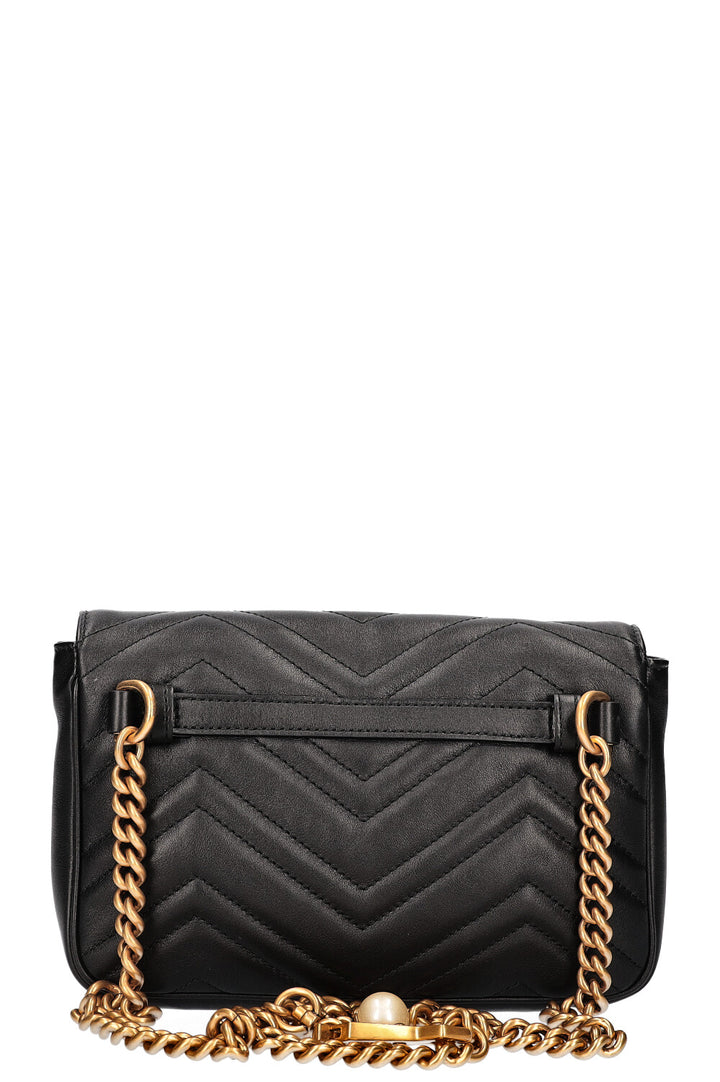 GUCCI Marmont Chain Belt Bag Black