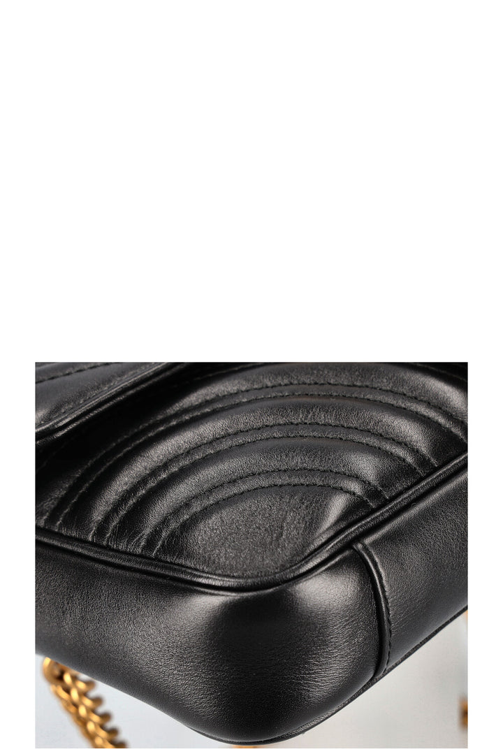 GUCCI Marmont Chain Belt Bag Black