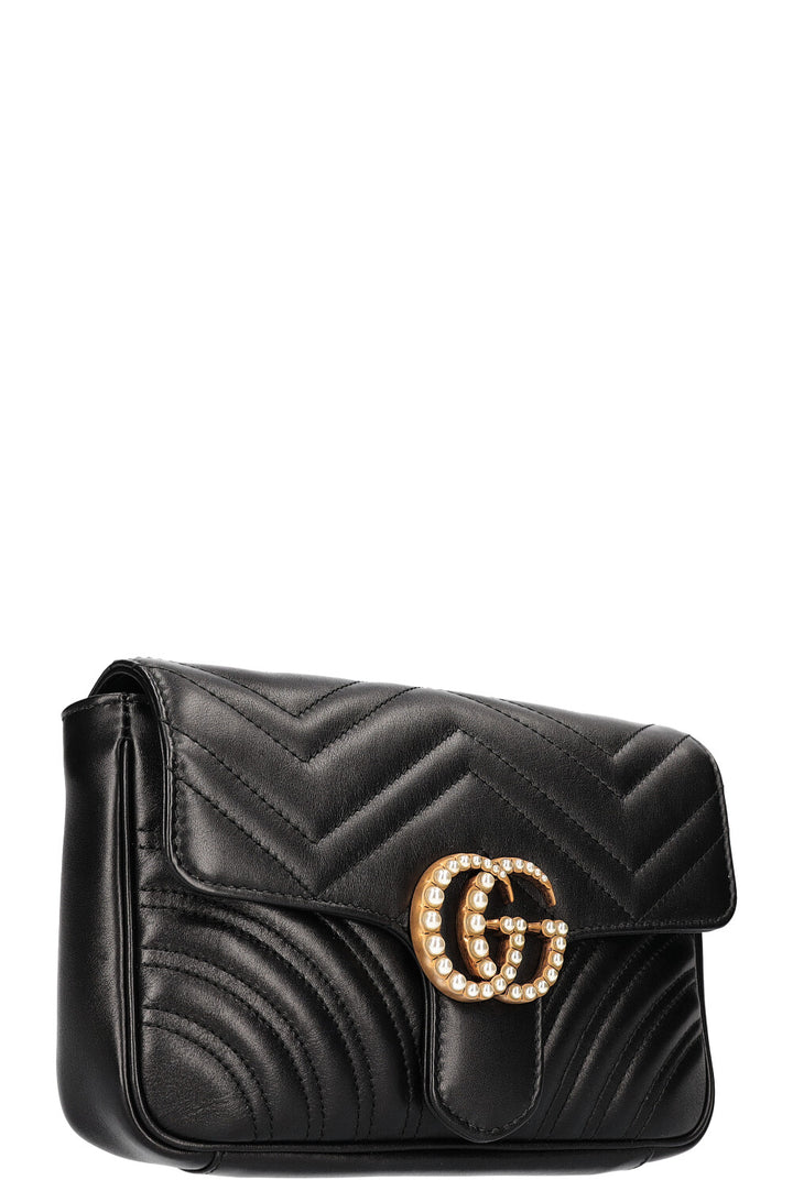 GUCCI Marmont Chain Belt Bag Black