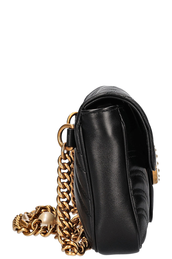 GUCCI Marmont Chain Belt Bag Black