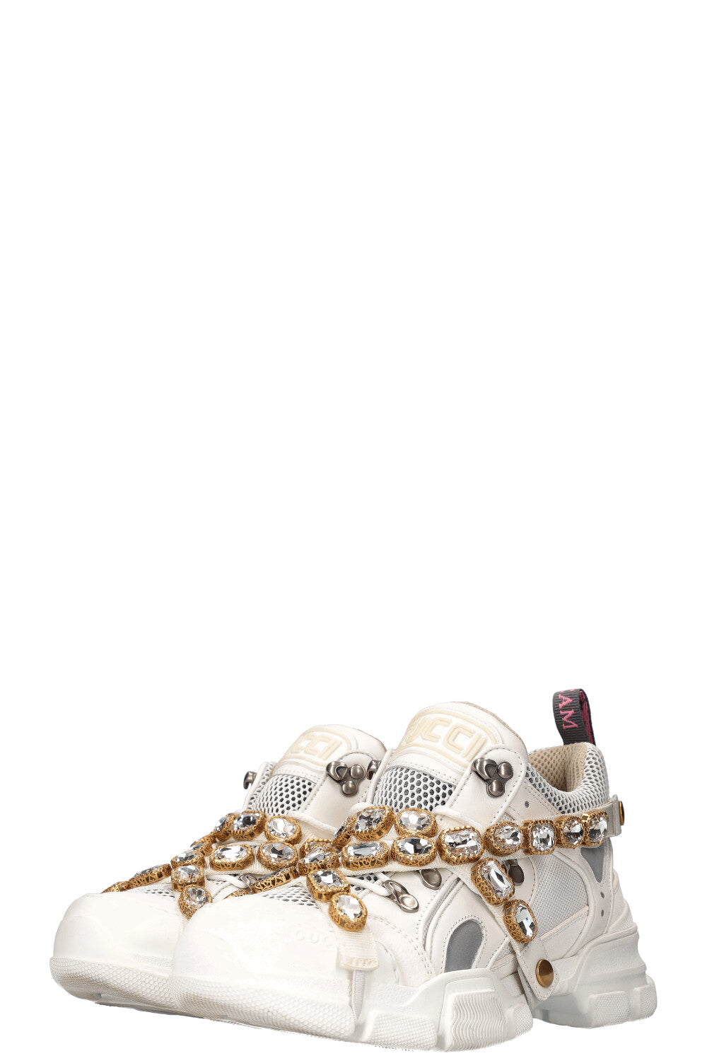 GUCCI Flashtrek Sneakers Crystals White