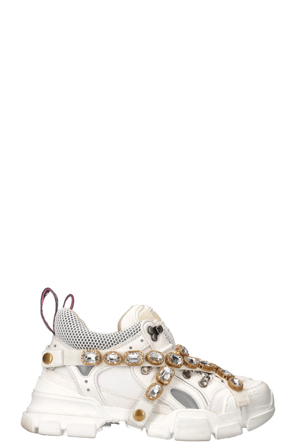 GUCCI Flashtrek Sneakers Crystals White