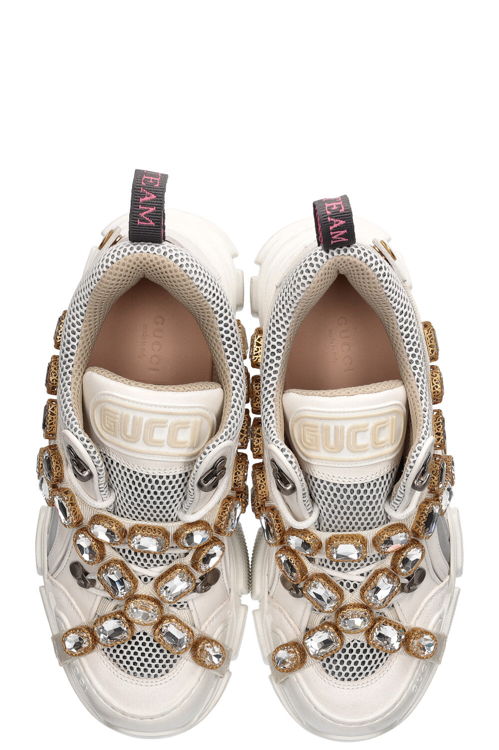 GUCCI Flashtrek Sneakers Crystals White