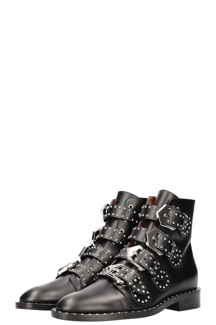 GIVENCHY Studded Ankle Boots Leather Black