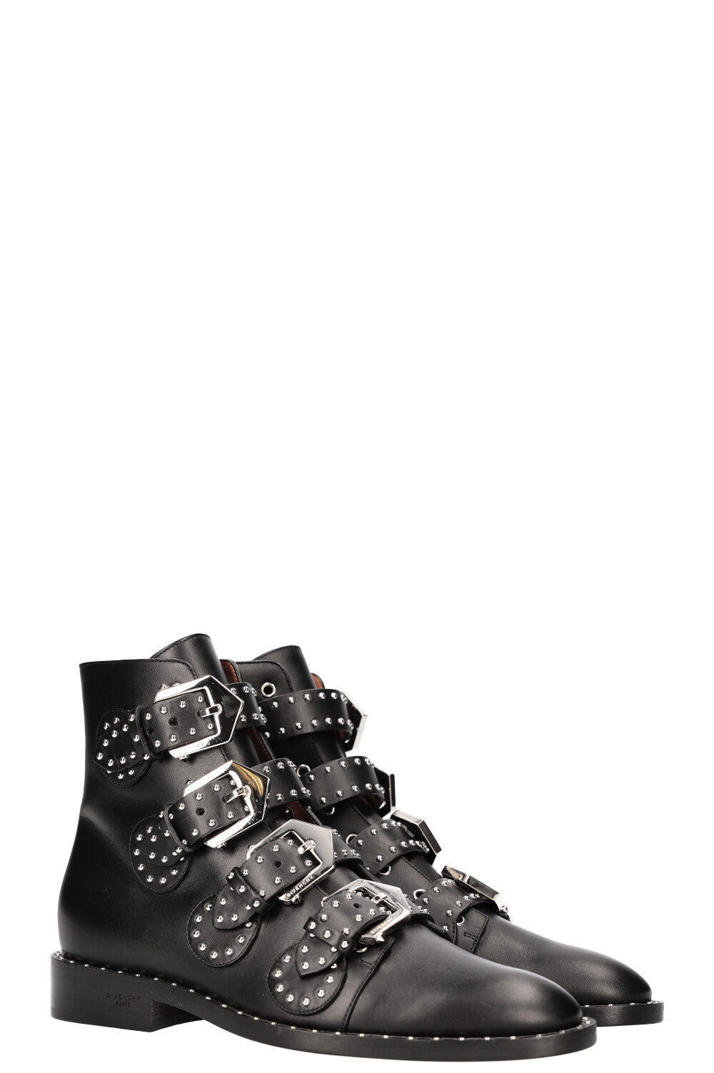 GIVENCHY Studded Ankle Boots Leather Black