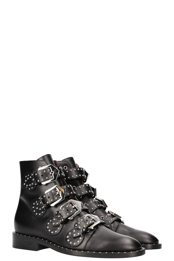 GIVENCHY Studded Ankle Boots Leather Black