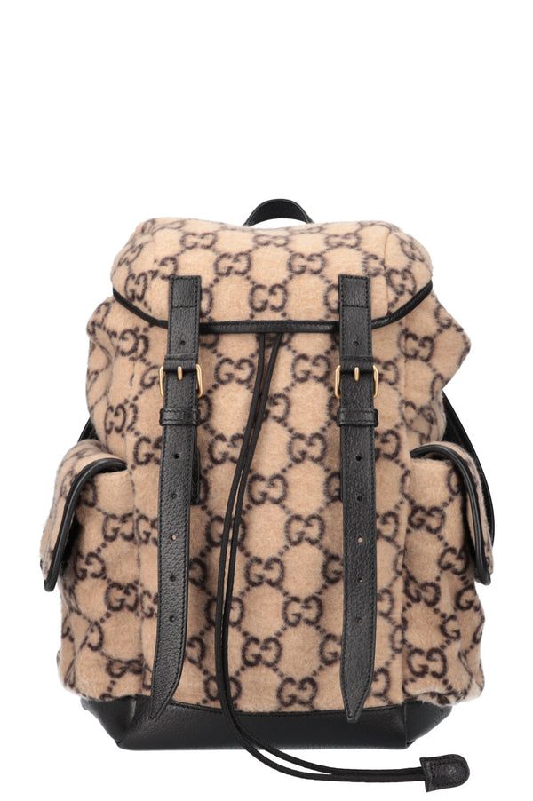 GUCCI Sac à dos ceinture double poche GG Laine Beige