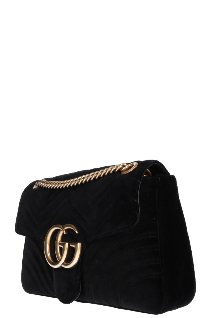 GUCCI Marmont Medium Bag Velvet Black