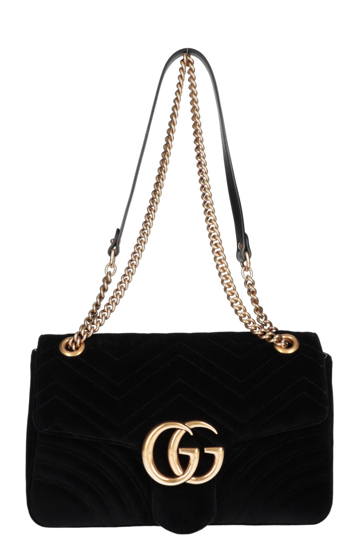 GUCCI Marmont Medium Bag Velvet Black