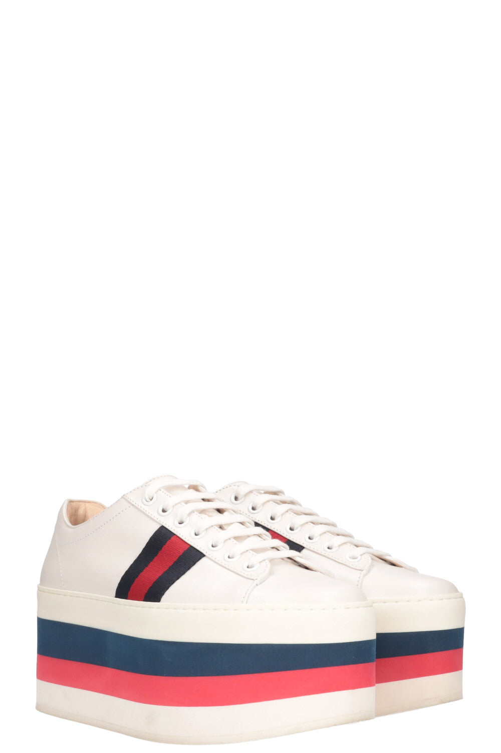 Gucci Platform Sneakers White Red Blue