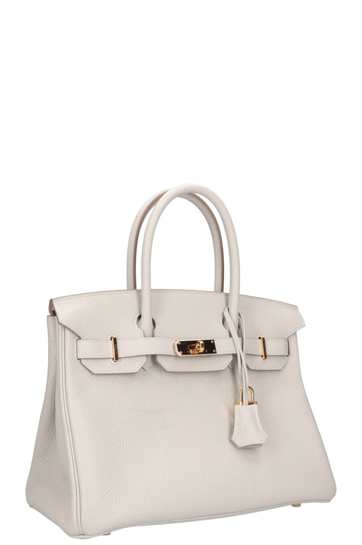 HERMÈS Birkin 30 Clemence Gris Pearl