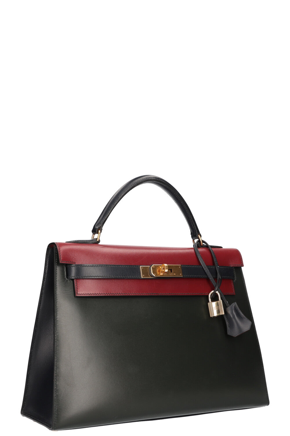 HERMÈS Kelly 32 Sellier Box Tricolor