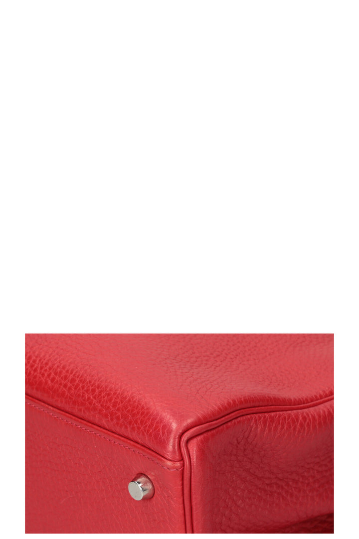 HERMÈS Kelly Bag 35 Palladium Hardware Togo Red