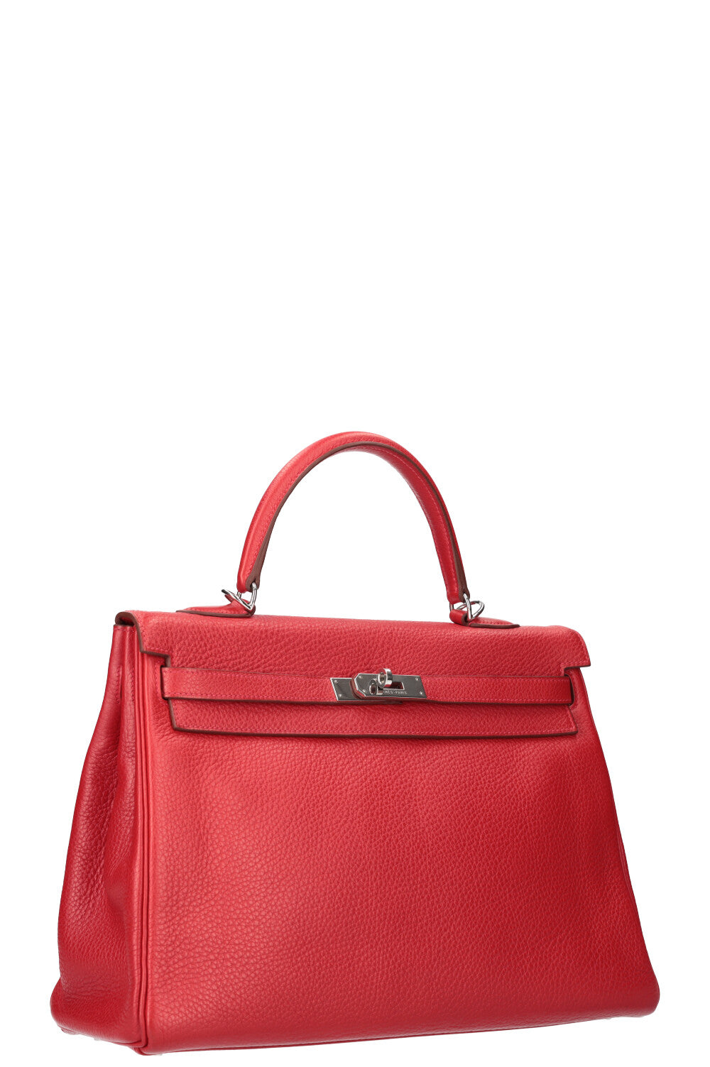 HERMÈS Kelly Bag 35 Palladium Hardware Togo Red