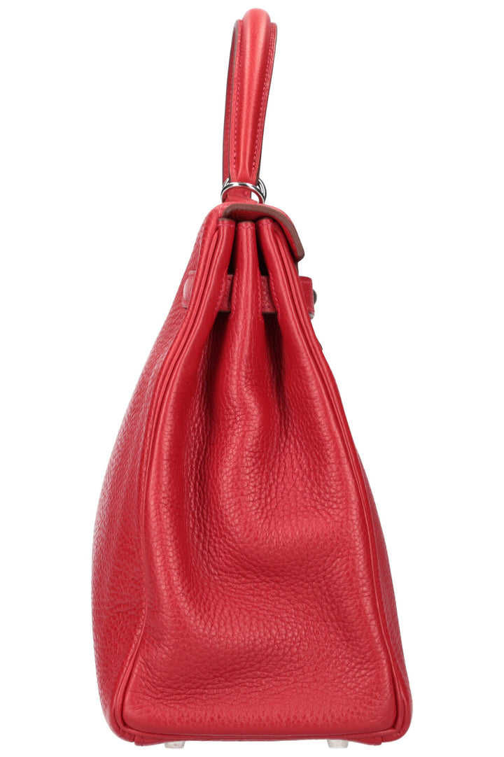 HERMÈS Kelly Bag 35 Palladium Hardware Togo Red