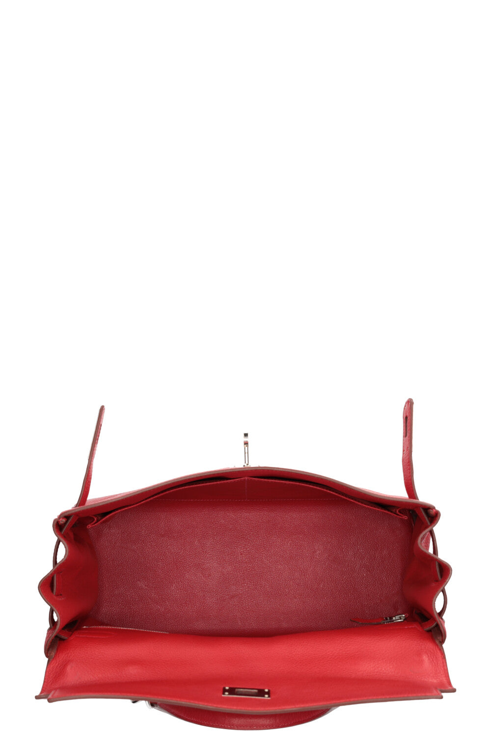 HERMÈS Kelly Bag 35 Palladium Hardware Togo Red