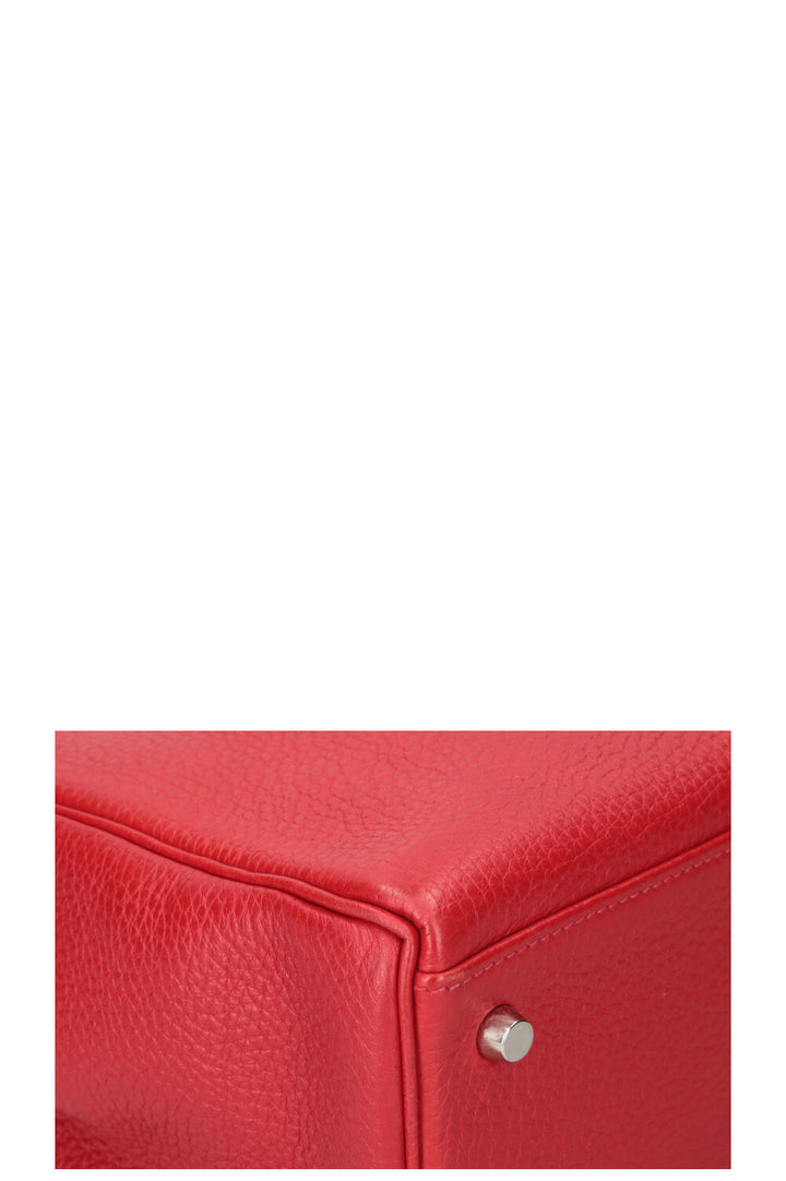 HERMÈS Kelly Bag 35 Palladium Hardware Togo Red