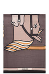 HERMÈS Quadrige Cashmere Throw Blanket Beige & Black