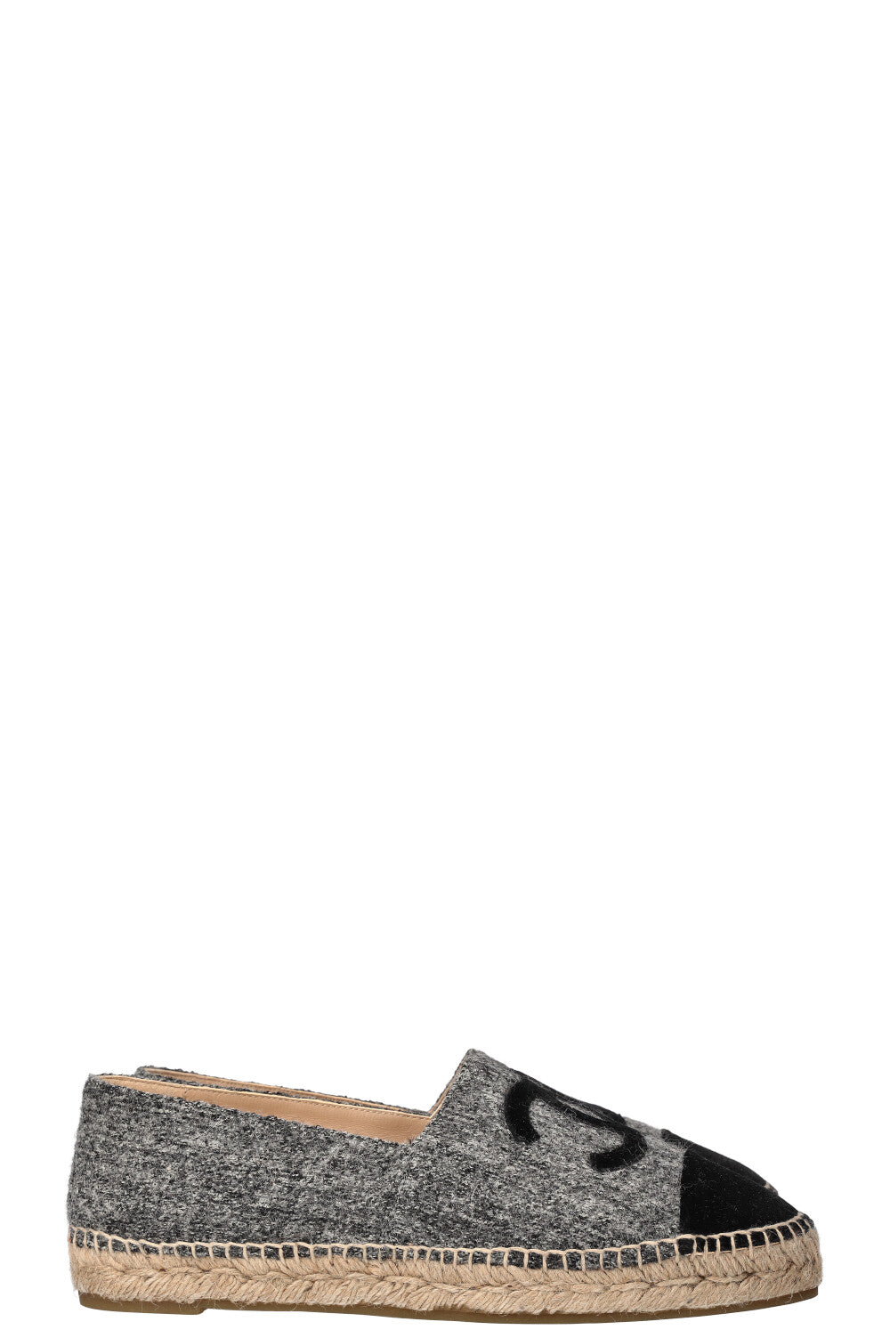 CHANEL Espadrilles Flats Grey REAWAKE