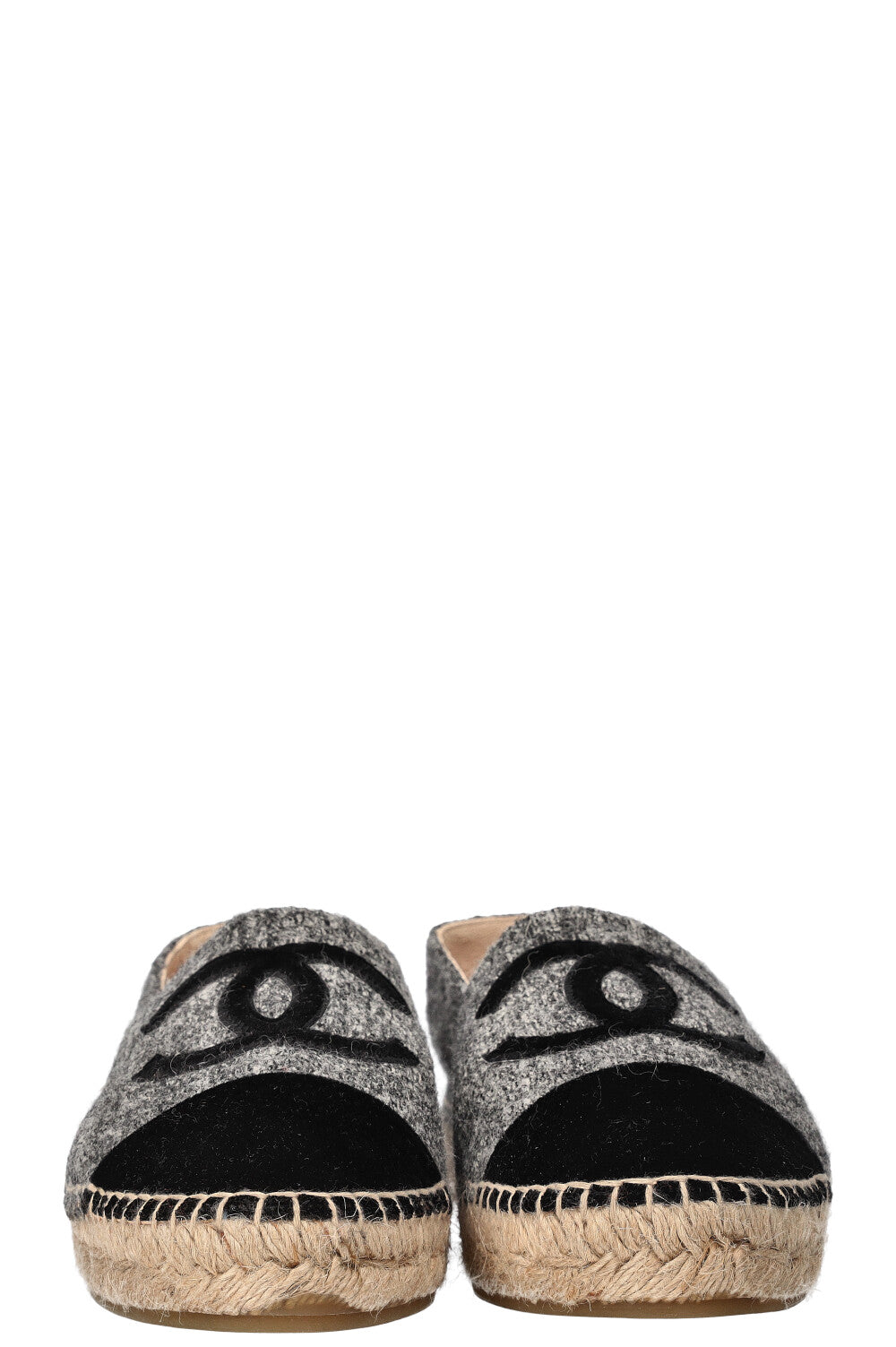 CHANEL Espadrilles Flats Grey