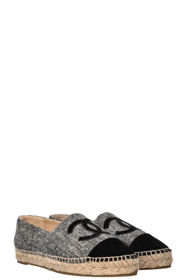 CHANEL Espadrilles Flats Grey