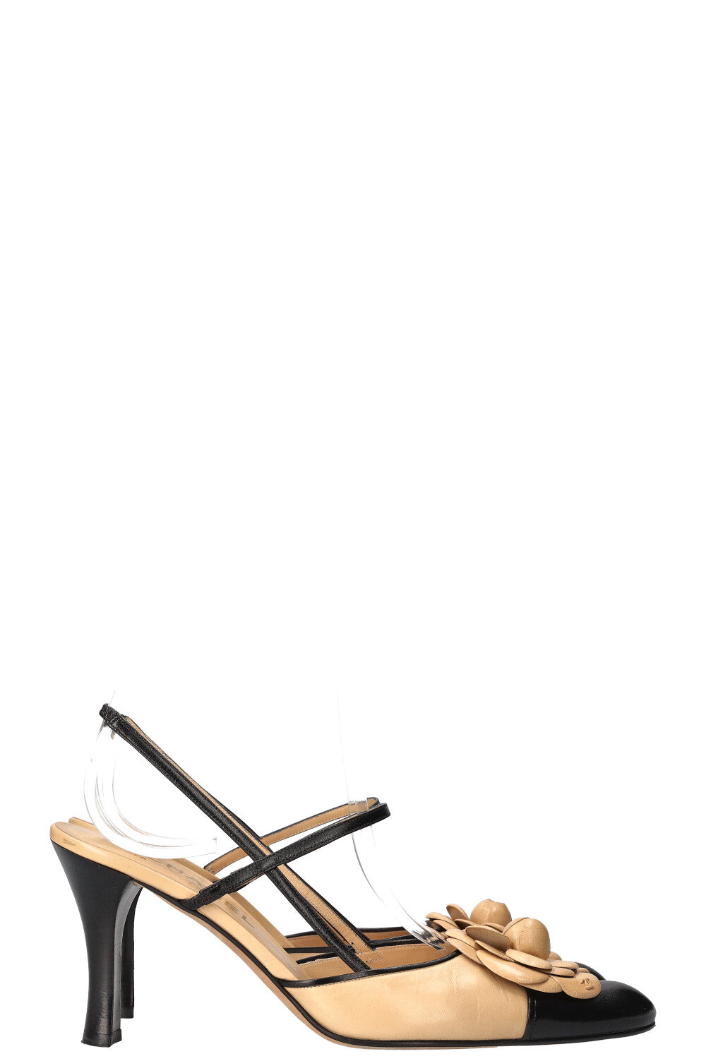 CHANEL Camellia Heels Beige Black – REAWAKE