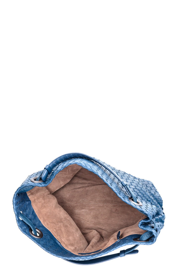 BOTTEGA VENETA Bella Tote Intrecciato Blue