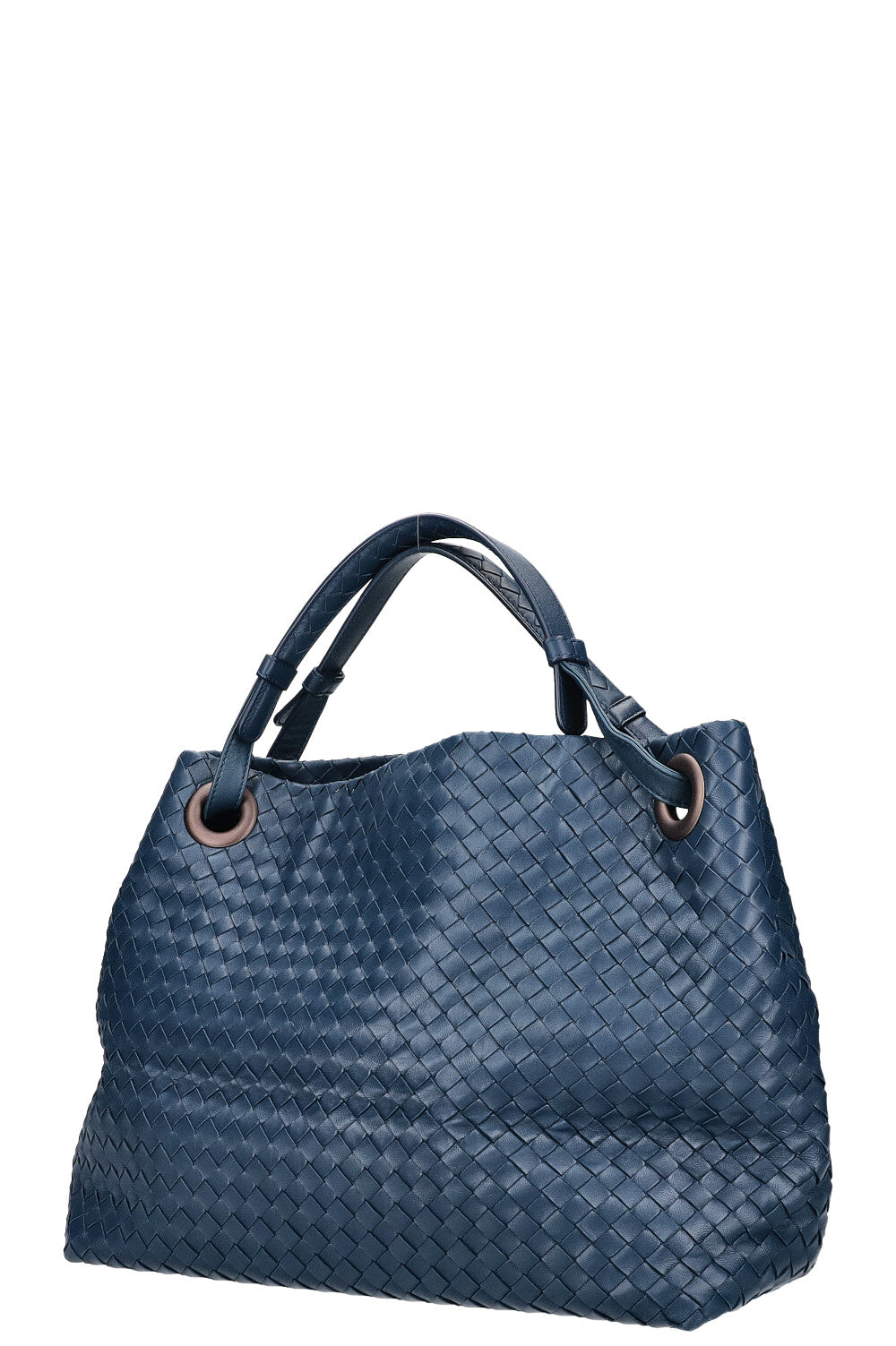 BOTTEGA VENETA Bella Tote Intrecciato Blue