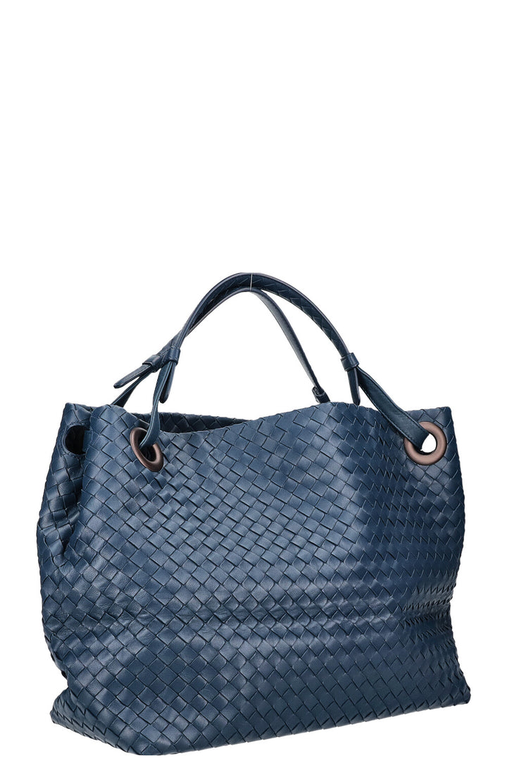 BOTTEGA VENETA Bella Tote Intrecciato Blue