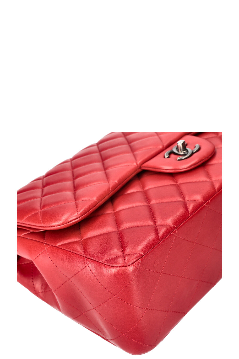 CHANEL Large Double Flap Bag Lambskin Red