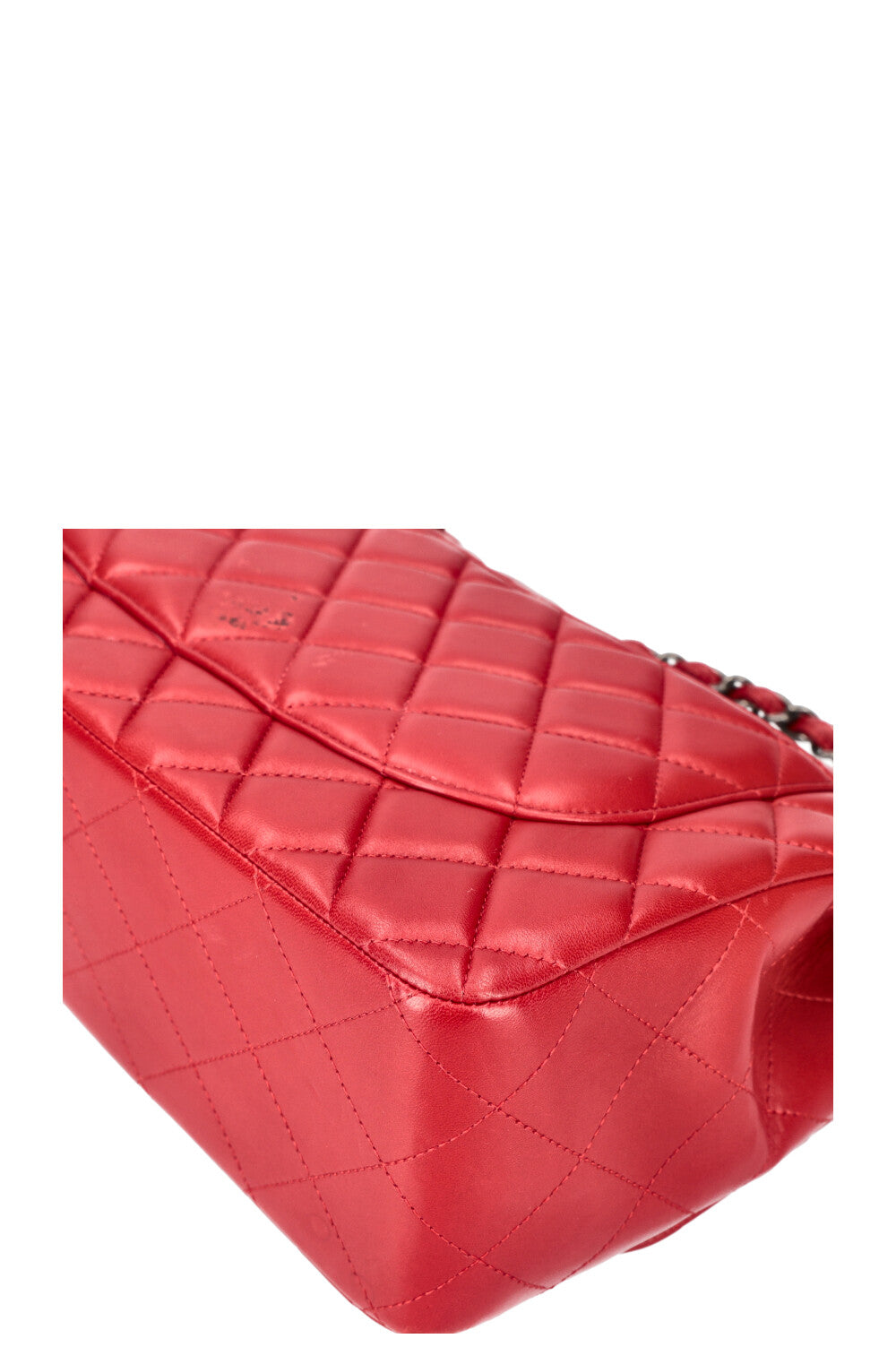 CHANEL Large Double Flap Bag Lambskin Red