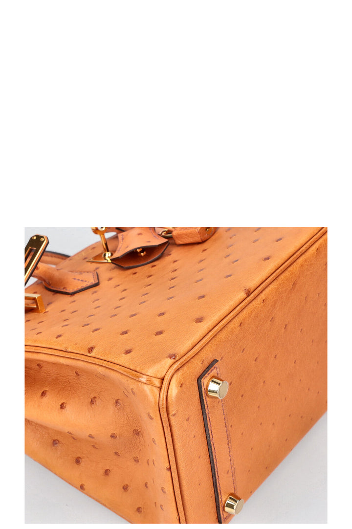 HERMÈS Birkin 25 Ostrich Cognac