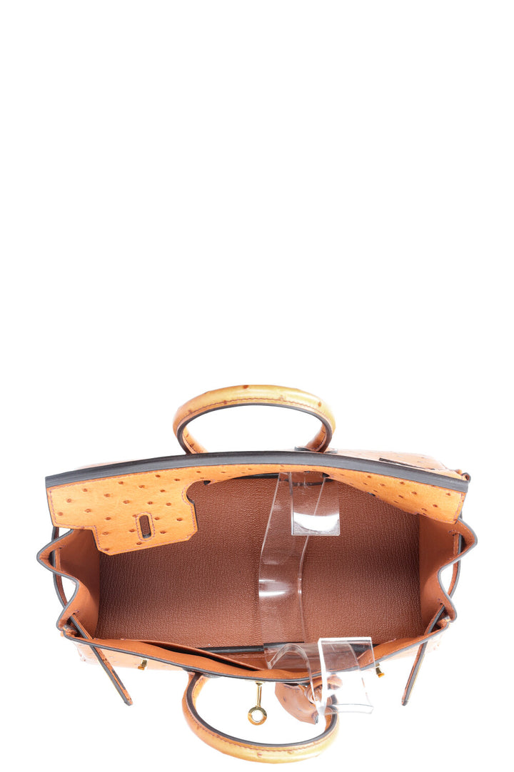 HERMÈS Birkin 25 Ostrich Cognac