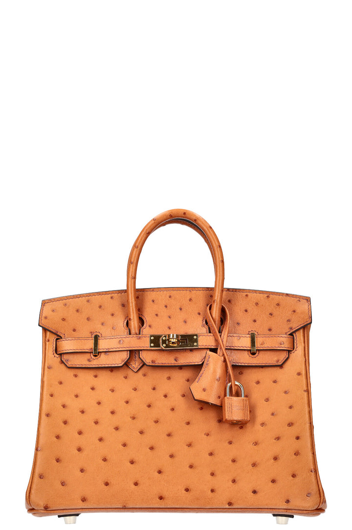 HERMÈS Birkin 25 Ostrich Cognac