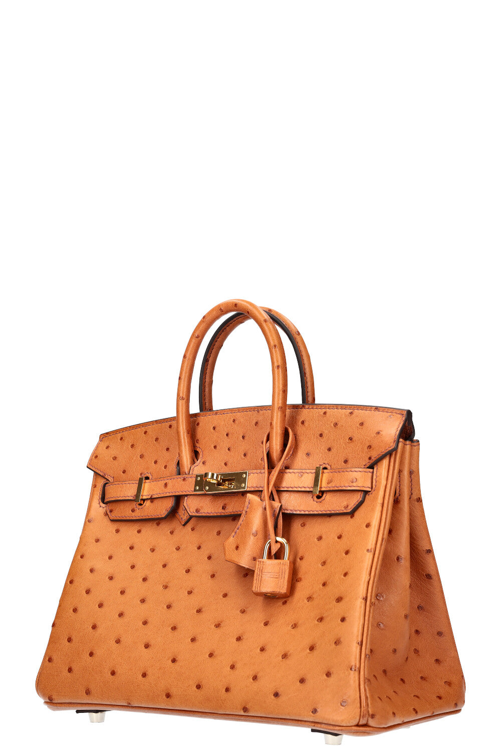 HERMÈS Birkin 25 Ostrich Cognac