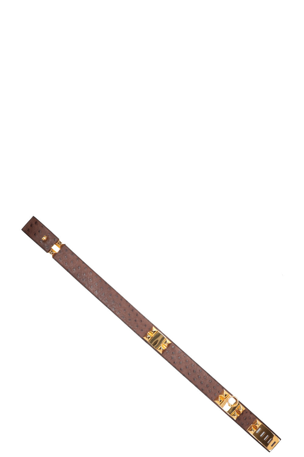 HERMÈS Collier de Chien Belt Ostrich Brown